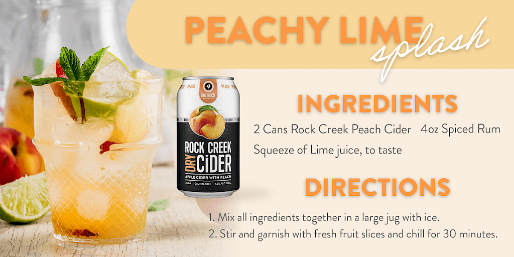 peach cider apple lime rum cocktail